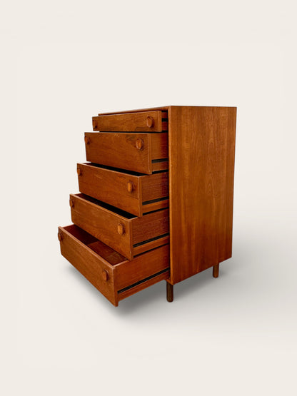 Rare 1960s Vintage MCM Peter Liley for Meredew Petite Tallboy Dresser