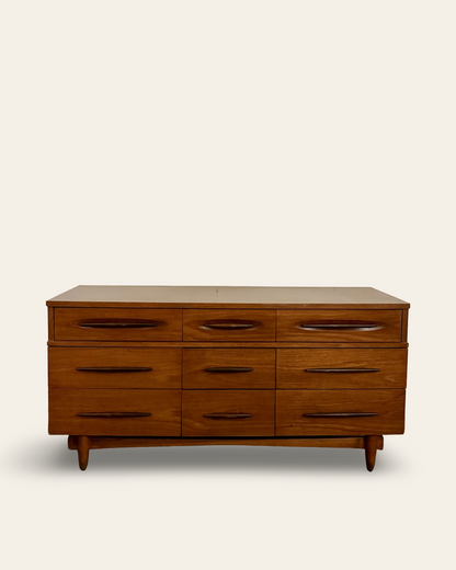Vintage MCM Harmony House Lowboy Dresser with 9 Drawers and Optional Matching Mirror