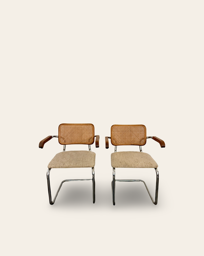 Pair of Vintage MCM Marcel Breuer Style Cesca Chairs by Rachlin Furn. Co.