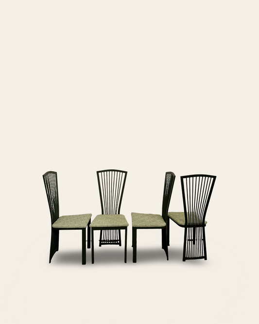 Set of 4 Vintage Italian Costantini Pietro Style Dining Chairs - Super Unique!