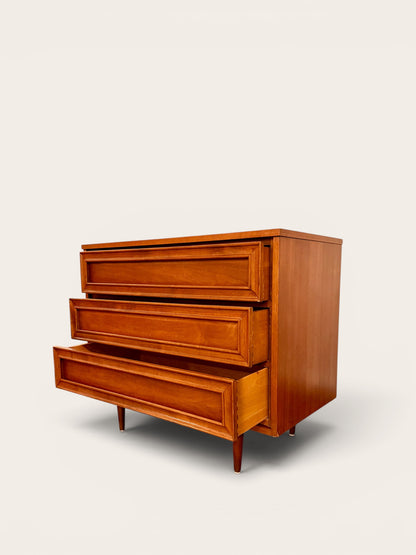 1960s Small Vintage MCM Johnson Carper Three-Drawer Dresser