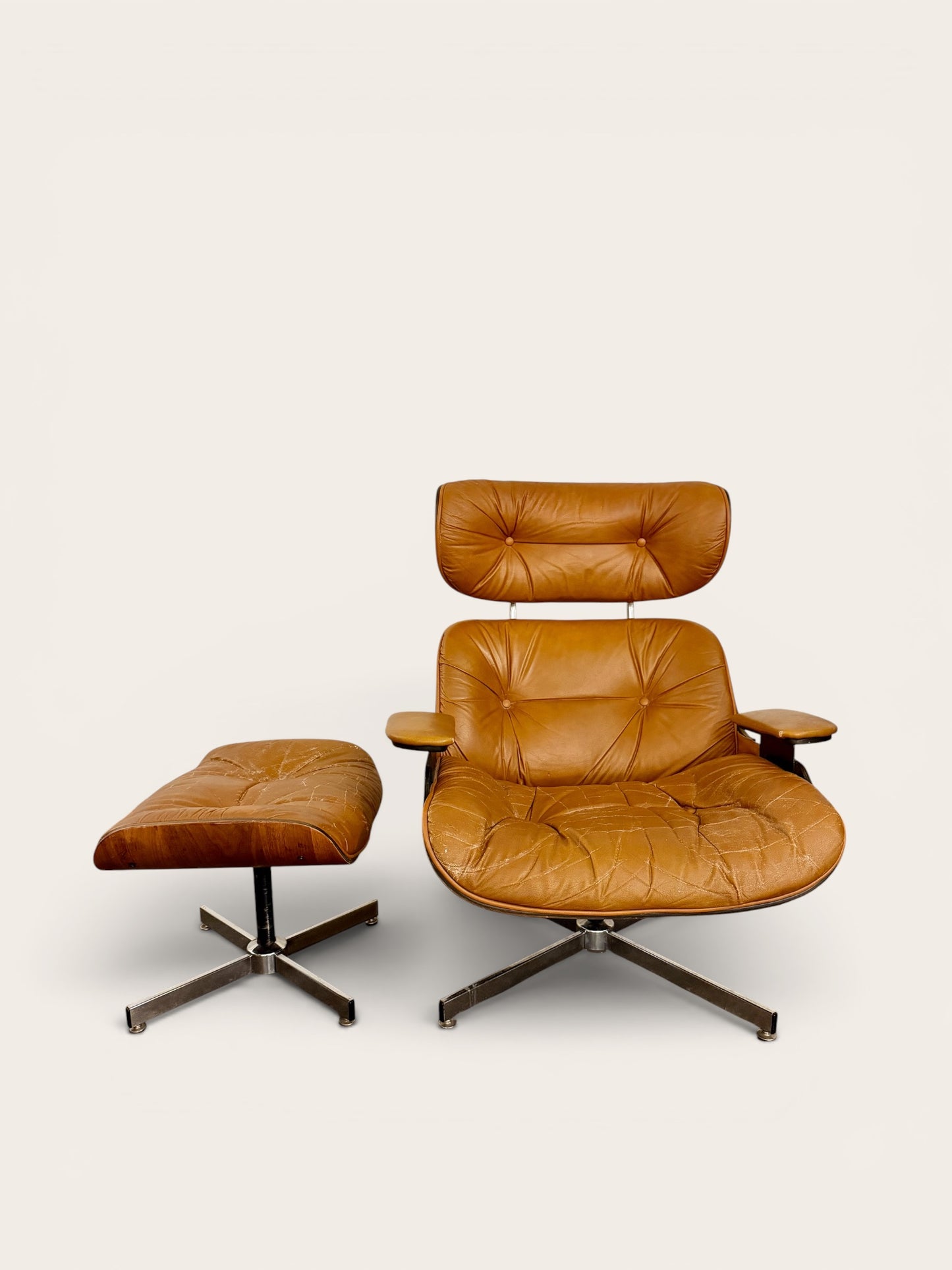 Vintage Mid-Century Lounge Chair & Ottoman | Attributed to Plycraft | 1960s