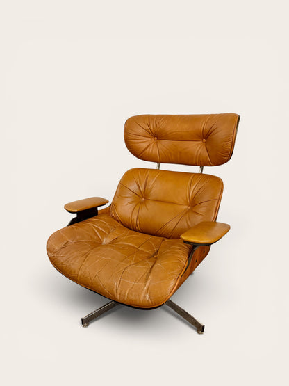 Vintage Mid-Century Lounge Chair & Ottoman | Attributed to Plycraft | 1960s