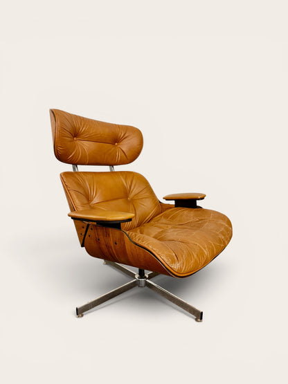 Vintage Mid-Century Lounge Chair & Ottoman | Attributed to Plycraft | 1960s