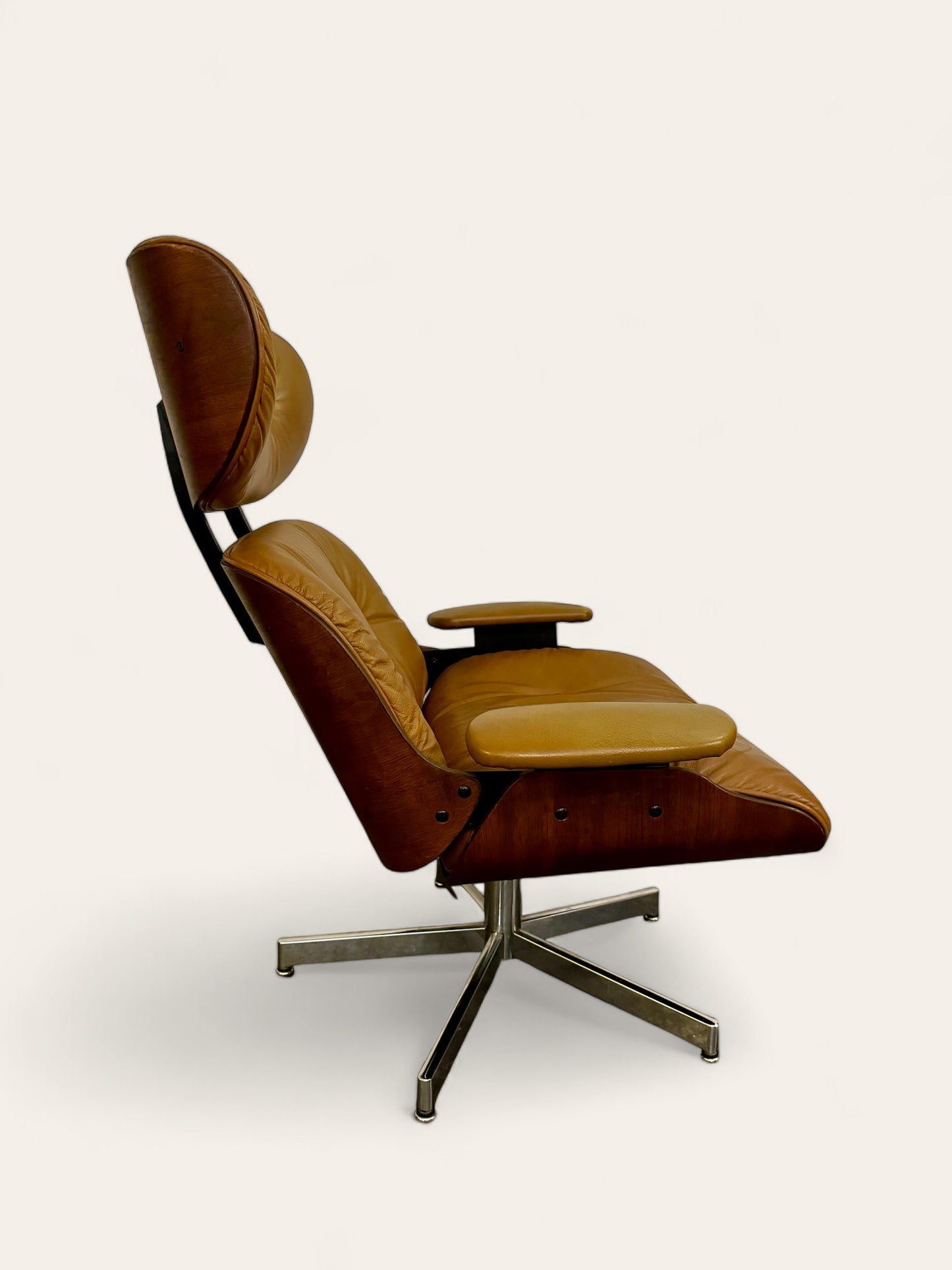 Iconic Selig Vintage MCM Lounge Chair and Ottoman