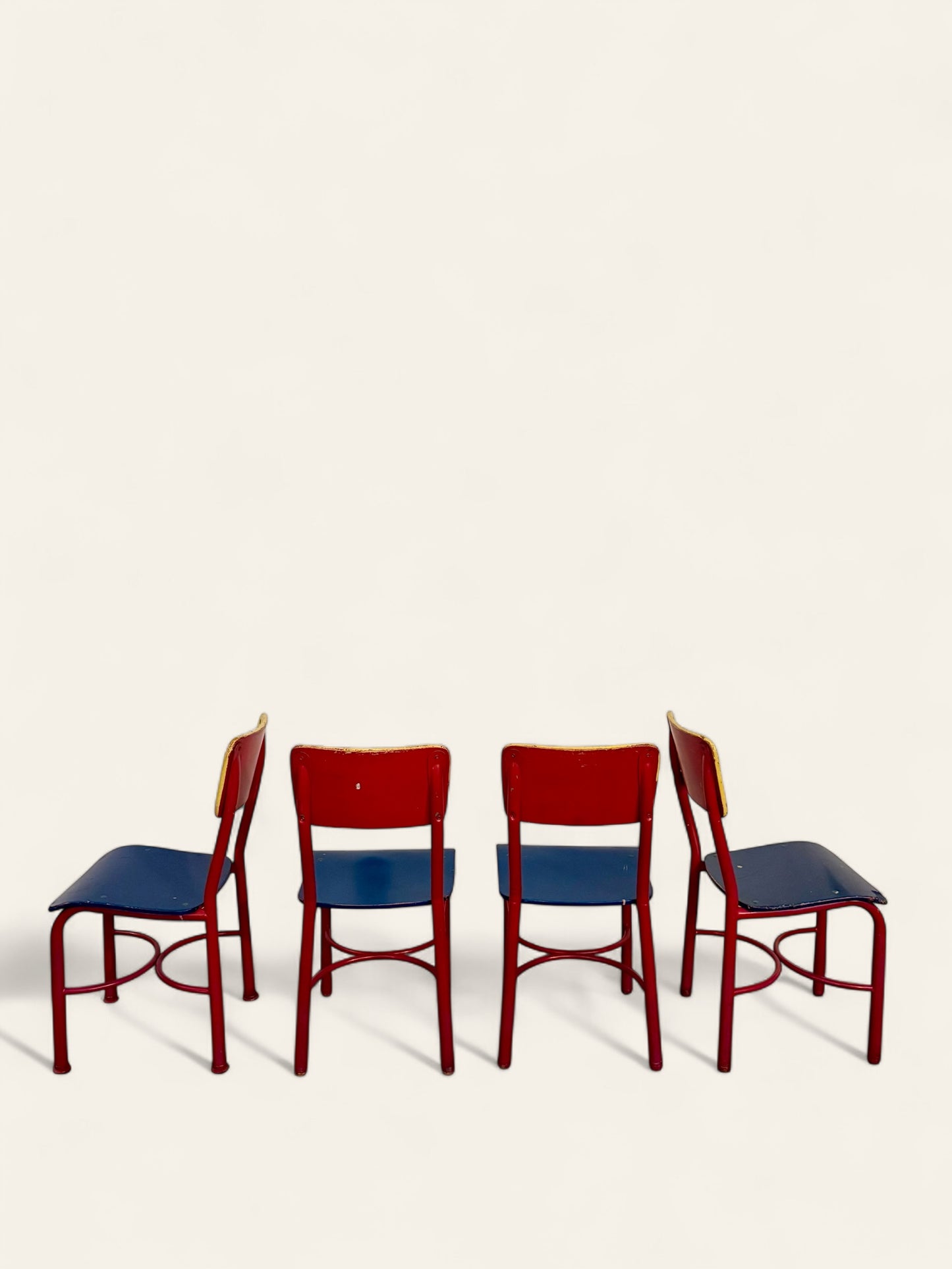(4) Vintage Kids School Chairs
