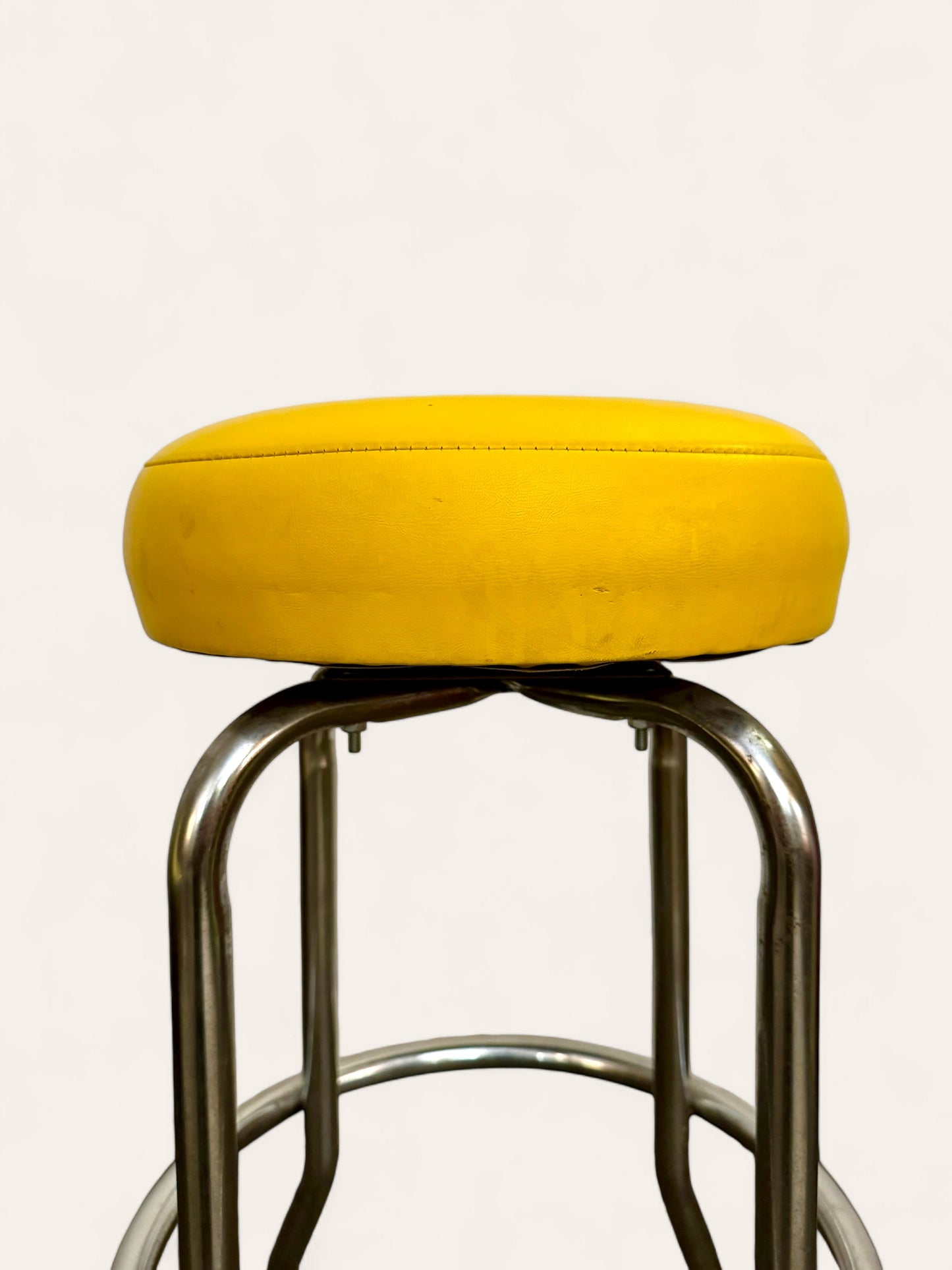 Vintage MCM Yellow Alston Stool