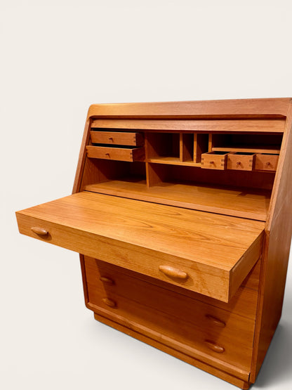 Vintage MCM Dyrlund Teak Secretary Desk and Vanity, Denmark, 1960s