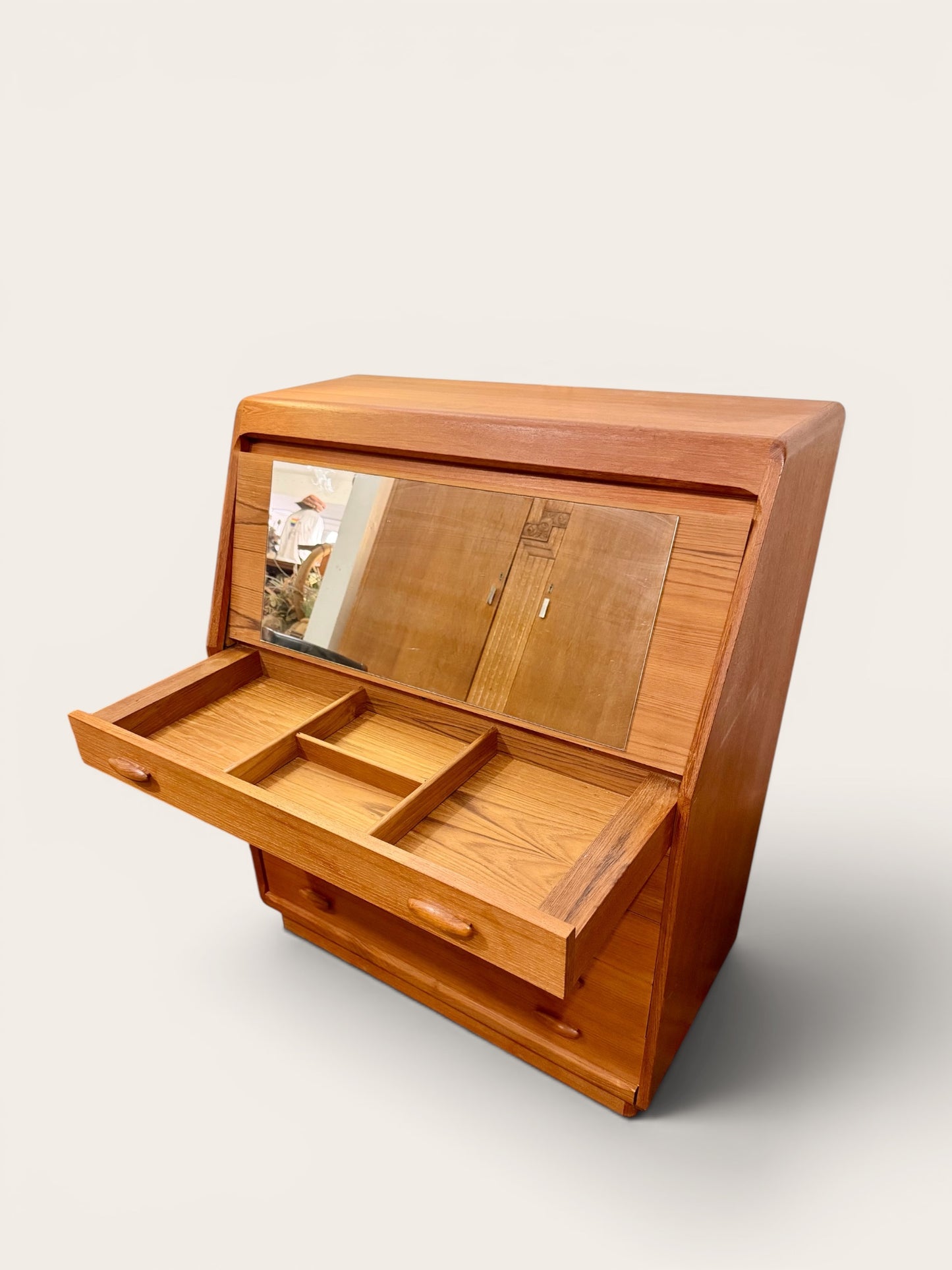Vintage MCM Dyrlund Teak Secretary Desk and Vanity, Denmark, 1960s