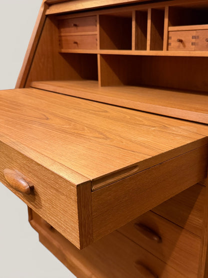 Vintage MCM Dyrlund Teak Secretary Desk and Vanity, Denmark, 1960s