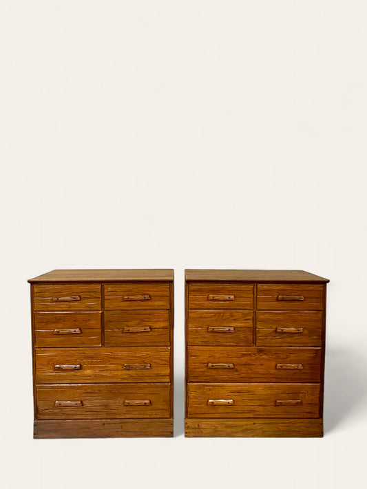 Pair of 1960s Vintage A. Brandt Ranch Oak Four-Drawer Dressers from Original Owner