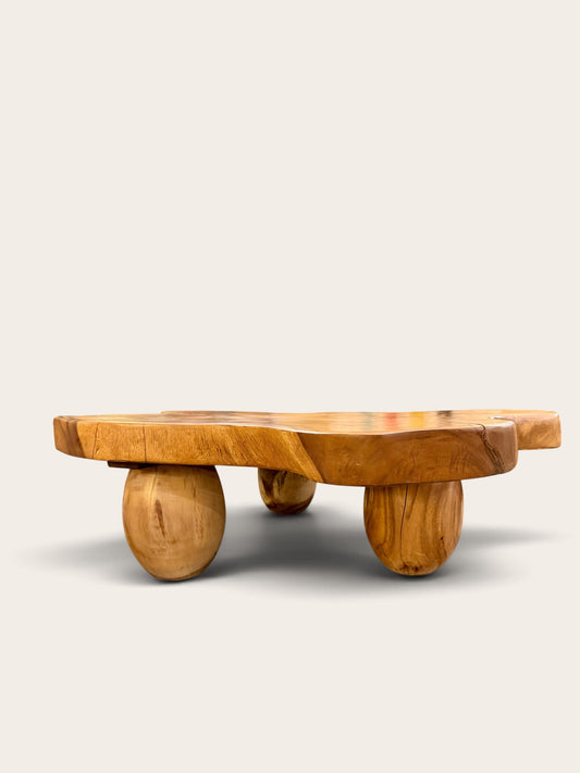 Large Organic Live Edge Solid Wood Coffee Table | Sculptural Slab | Japandi | Organic Modern
