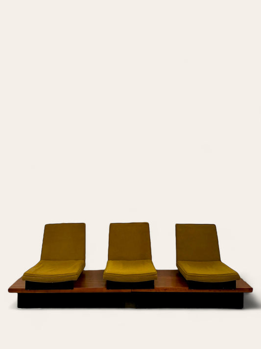 Rare and Original 1967 Milo Baughman for Thayer Coggin Modular Bench Style Platform Sofa Set with Three Seats