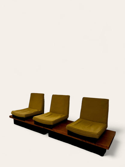 Rare and Original 1967 Milo Baughman for Thayer Coggin Modular Bench Style Platform Sofa Set with Three Seats