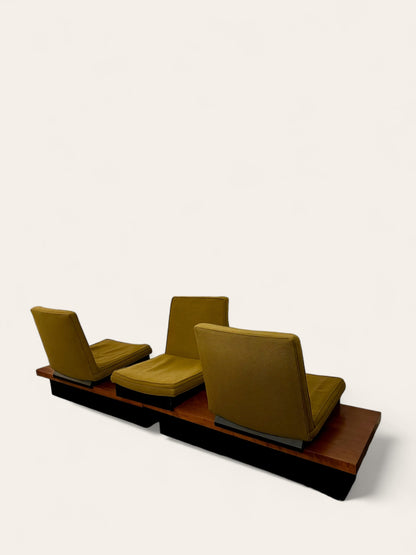 Rare and Original 1967 Milo Baughman for Thayer Coggin Modular Bench Style Platform Sofa Set with Three Seats