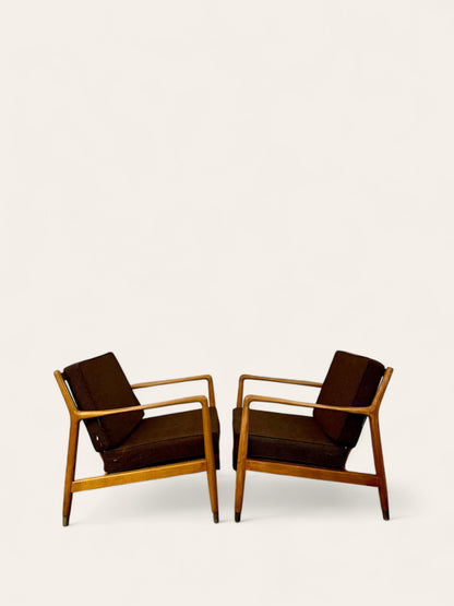 Vintage MCM 1950s Folke Ohlsson for Dux of Sweden Lounge Chairs - Matching Pair!