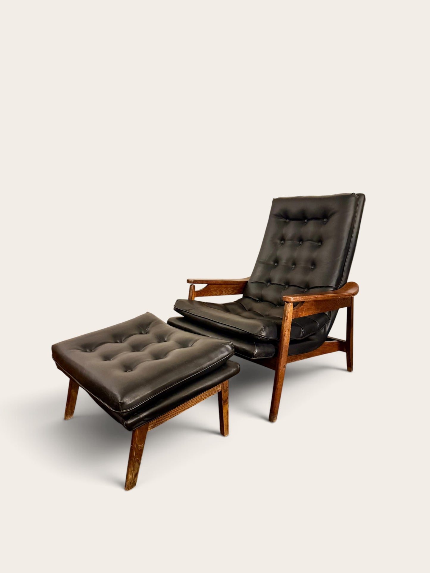 Vintage MCM Milo Baughman Lounge Chair + Ottoman for James Inc.