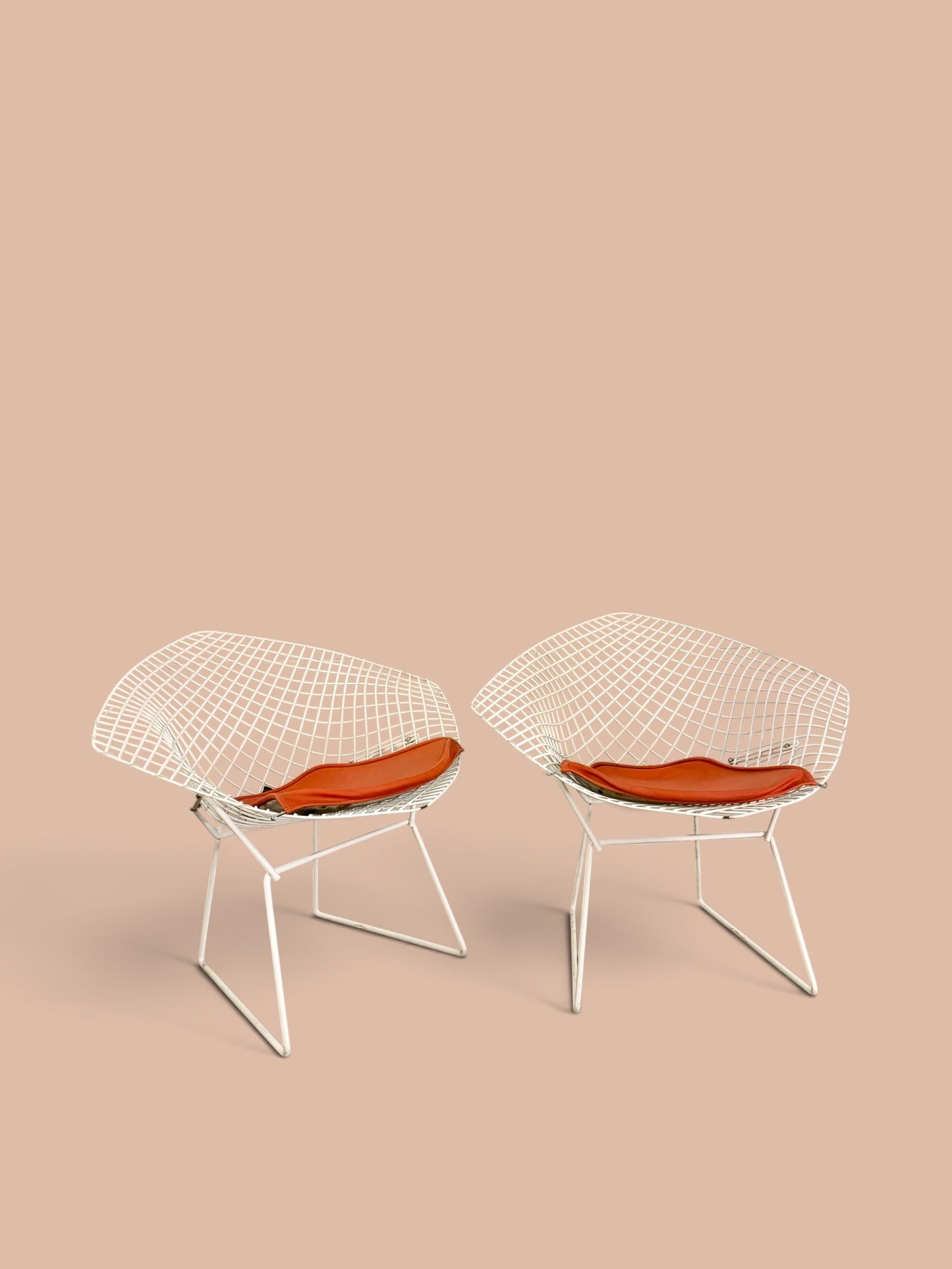 1960s Vintage Original Harry Bertoia Diamond Chairs for Knoll — Pair