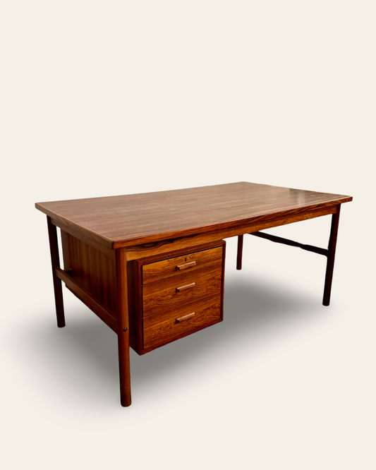 Vintage MCM Danish 1960s Brazilian Rosewood Executive Desk