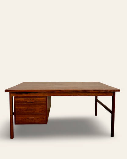 Vintage MCM Danish 1960s Brazilian Rosewood Executive Desk