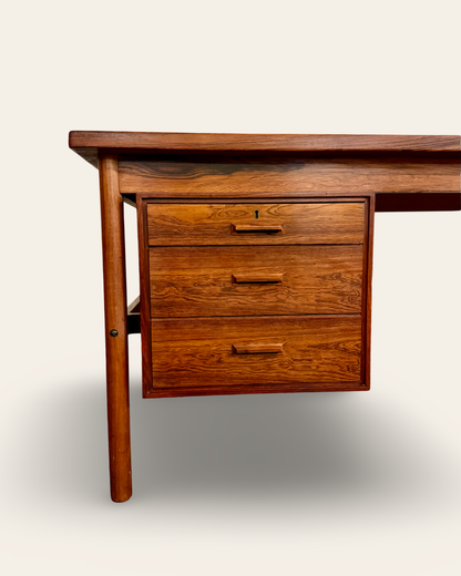 Vintage MCM Danish 1960s Brazilian Rosewood Executive Desk