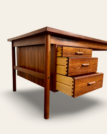 Vintage MCM Danish 1960s Brazilian Rosewood Executive Desk