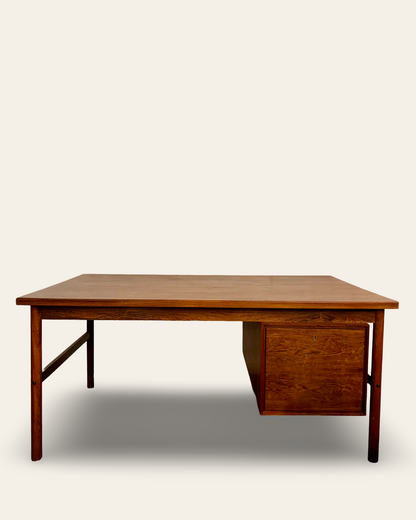 Vintage MCM Danish 1960s Brazilian Rosewood Executive Desk