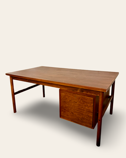 Vintage MCM Danish 1960s Brazilian Rosewood Executive Desk