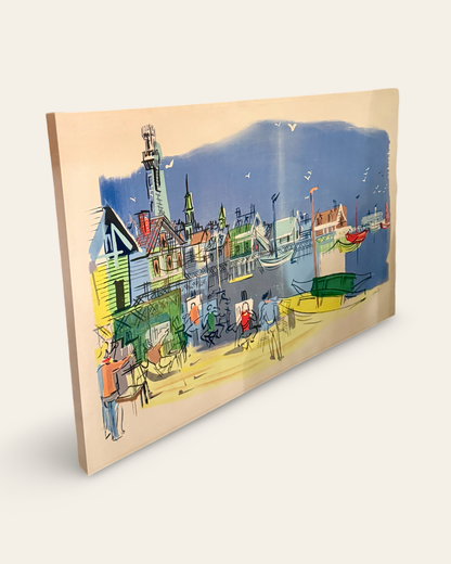 Extra Large Vintage 1950s Screen Print by Signed Artist J. Pagés