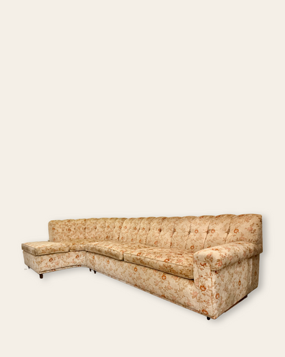 1960s Vintage MCM Floral Sectional Sofa
