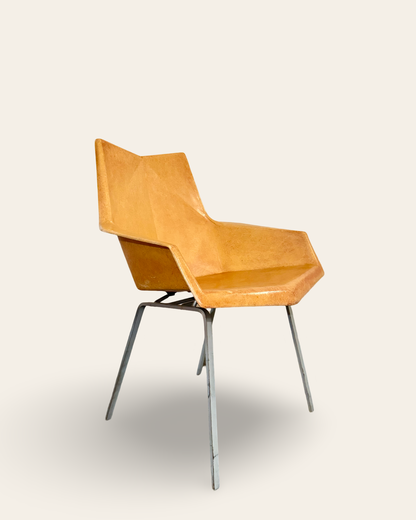 1950s Vintage MCM Yellow Paul McCobb Origami Chair