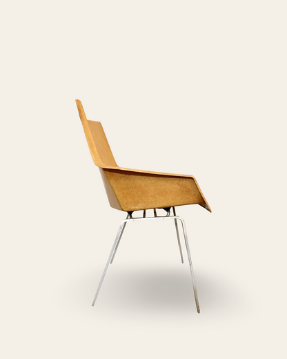 1950s Vintage MCM Yellow Paul McCobb Origami Chair